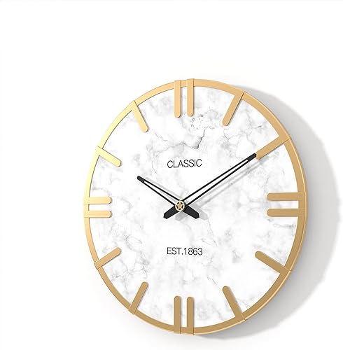 Miniatura 2 de WGWART Reloj de pared con números romanos  Silencioso que no hace tictac de 14 pulgadas de calidad, funciona con pilas, redondo, fácil de leer,