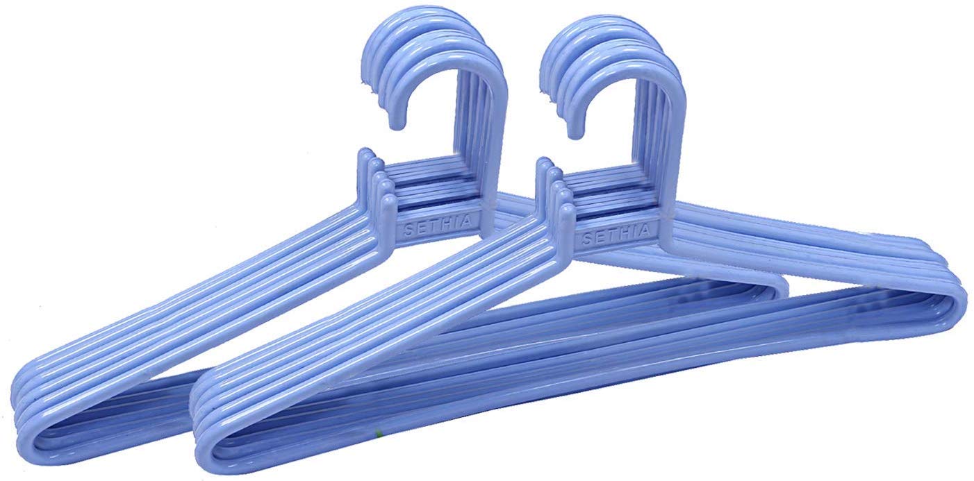 Blumfye Multipurpose Fashionable Plastic Clothes Hanger (Black) - Set of 24