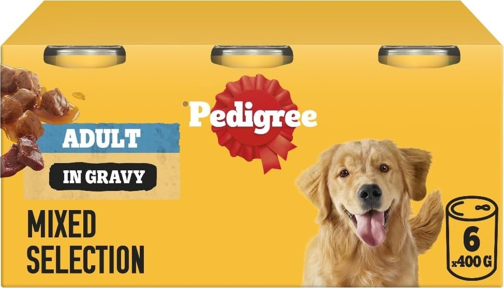 Pedigree Adult Wet Dog Food Mixed Selection In Gravy 6 X 400G Can
