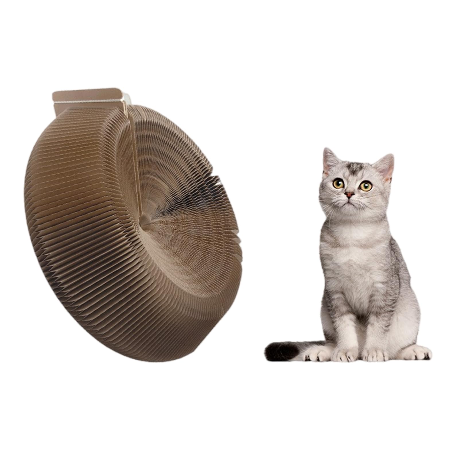 Grattoir en carton ondulé Topyond pliable et polyvalent avec balle pour chat agile