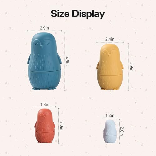 Miniatura 10 de OESSUF Muñecas rusas de anidación para niños, juguetes de Pascua de silicona, muñeca Matryoshka, juguete educativo Montessori, juguetes apilables
