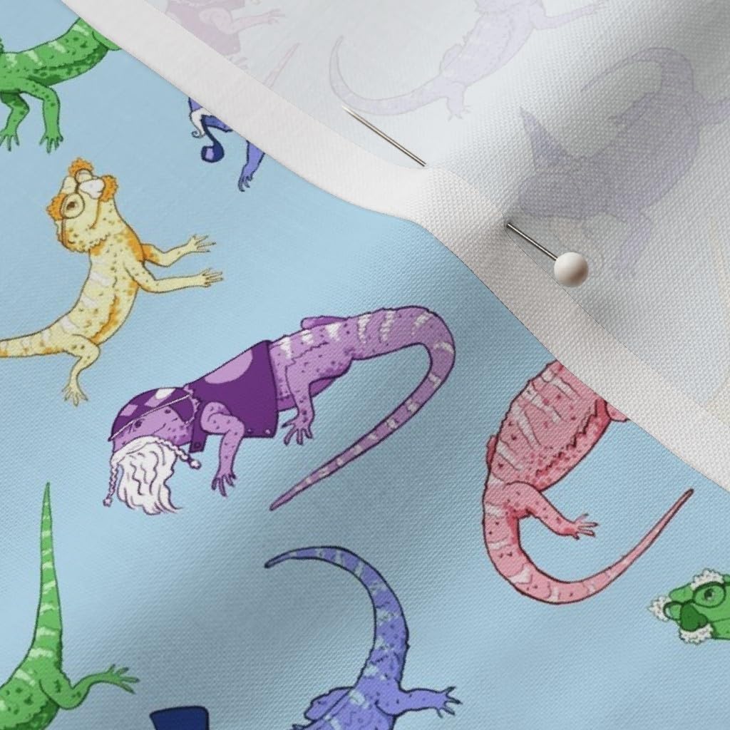 Spoonflower Fabric - Funny Bearded Dragons Beard Mustache Lizard Hair Reptile Printed on Petal Signature Cotton Fabric by The Yard - Sewing Quilting Apparel Crafts Decor