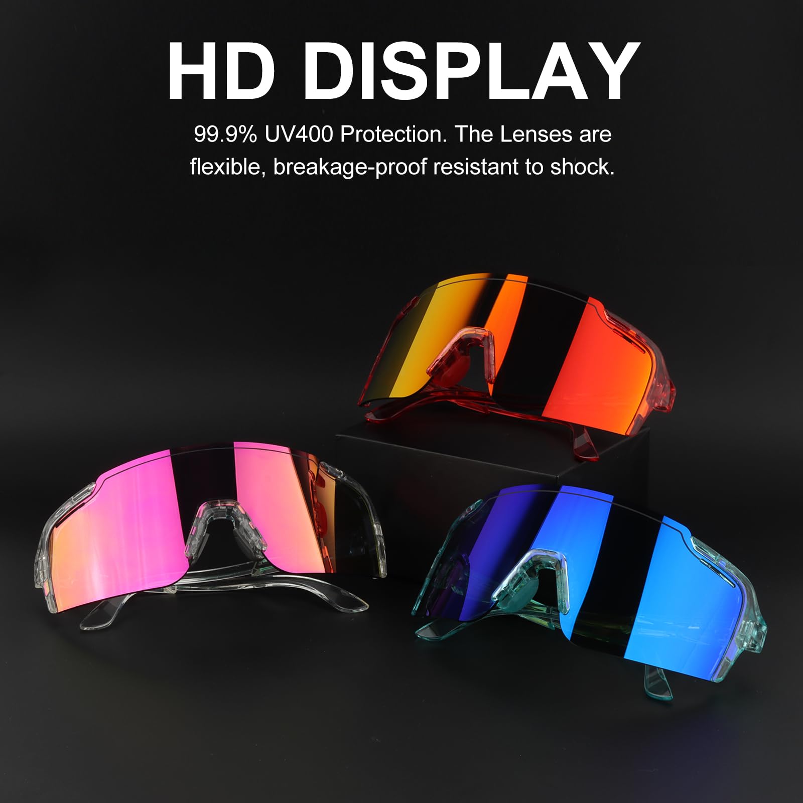 ToopMount Polarized Cycling Glasses, Sports Sunglasses with 2 Interchangeable Lenses - Image 4