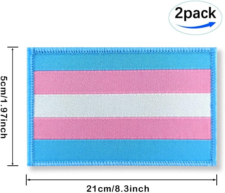 Miniatura 4 de Overdecor Transgender Trans Pride Flag Patch Parches tácticos LGBT - Cierre de velcro, paquete de 2