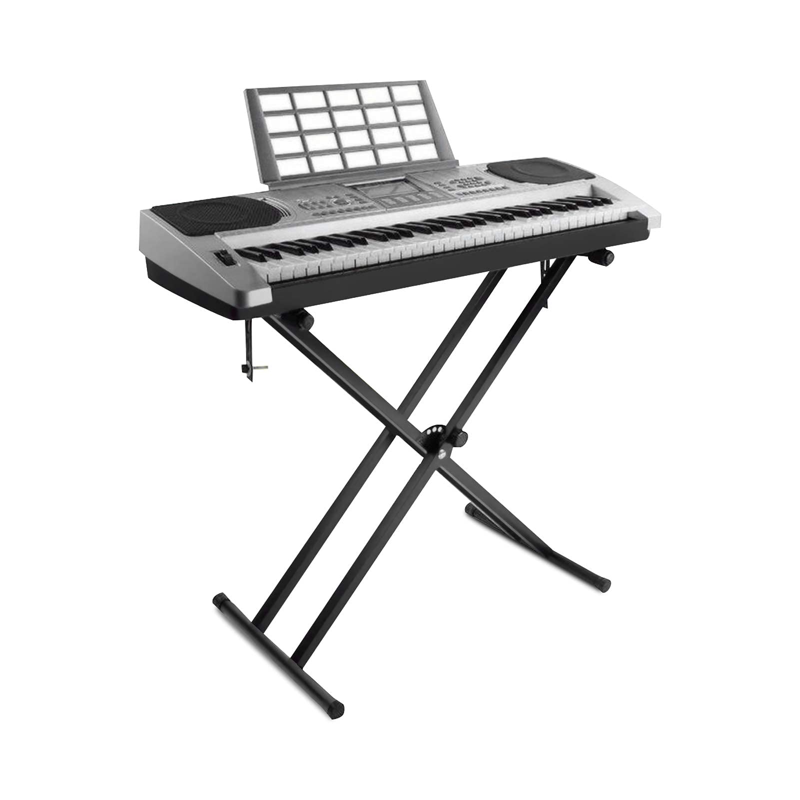 Ejoyous Keyboard Ständer, X-förmig Doppelstrebiger Pianoständer, 7-stufig Höhenverstellbar, Zusammenklappbar, für E-Piano Stagepiano