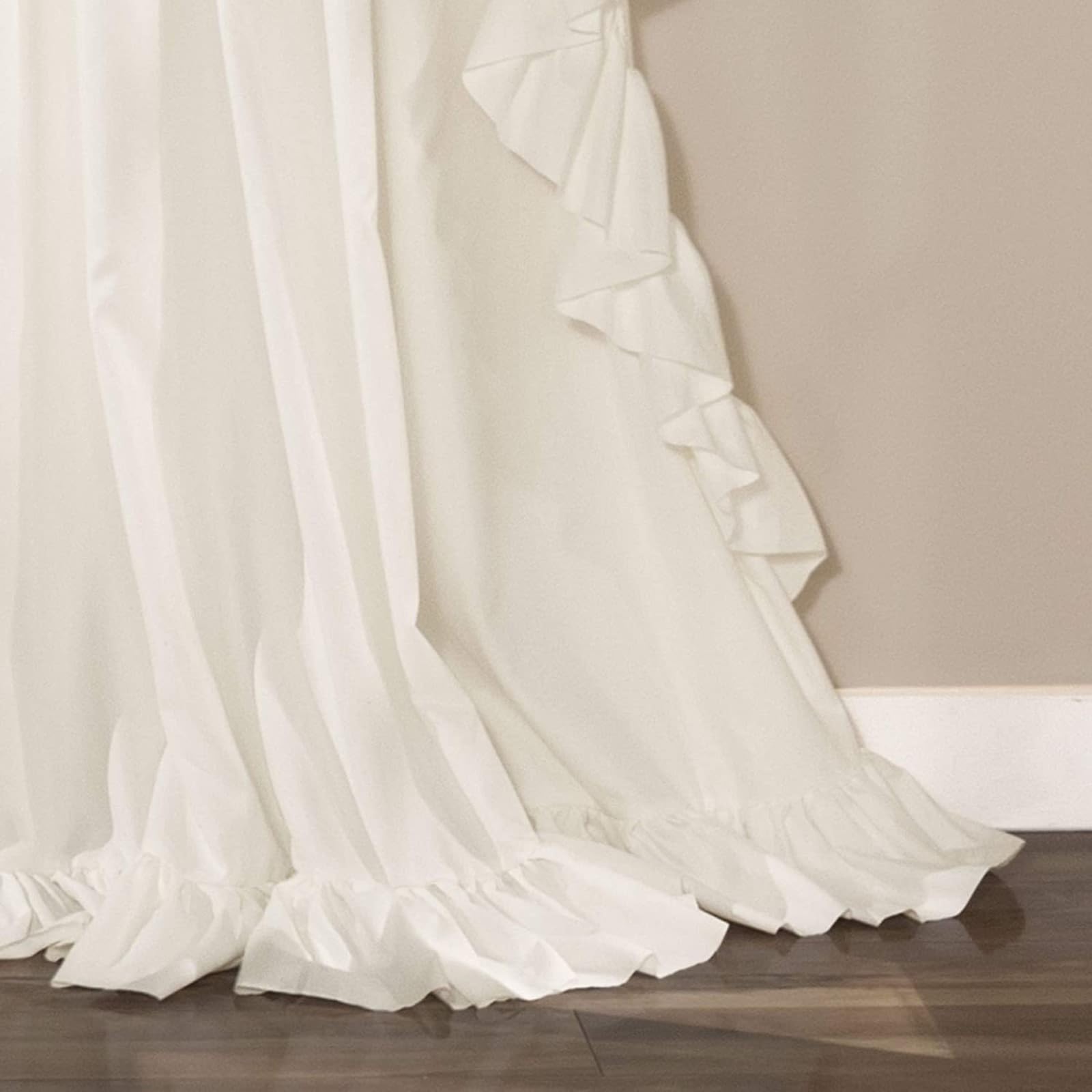 KnSam H140xB150 Zazdrostka krótka, półprzezroczysta, jednokolorowa, z falbankami, biała, firanka w stylu boho, 2 sztuki, bawełna, półprzezroczysta, woal, zasłona do łazienki, na okno