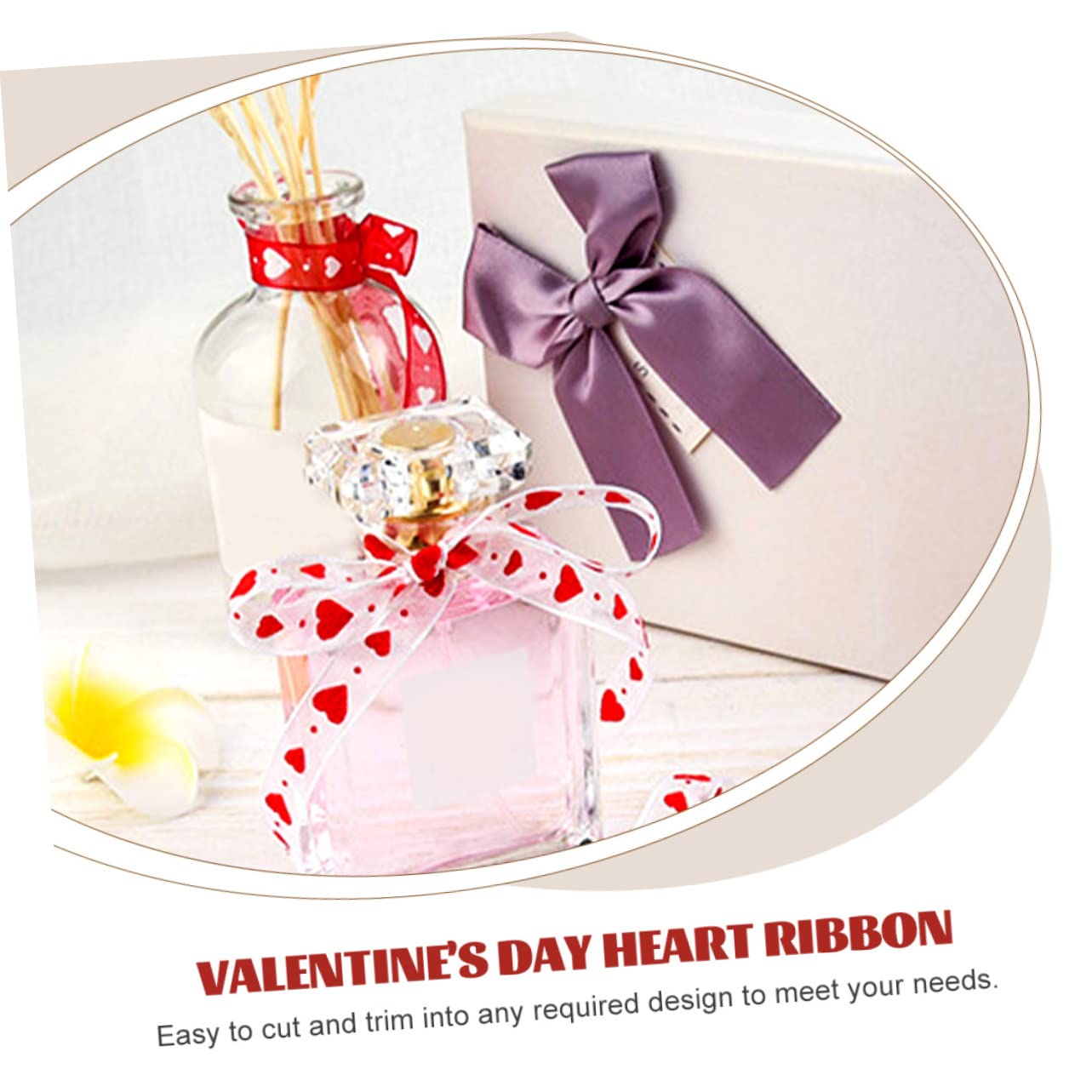 SHINEOFI 5 Sätze Schleifenband Selber Machen Valentinstag Verpackungsband Banddekor Liebe Stift Hochzeitsband Sackleinen Gold Aufkleber Herz Bögen Strasssteine Bänder Polyester 3 Rollen * 5