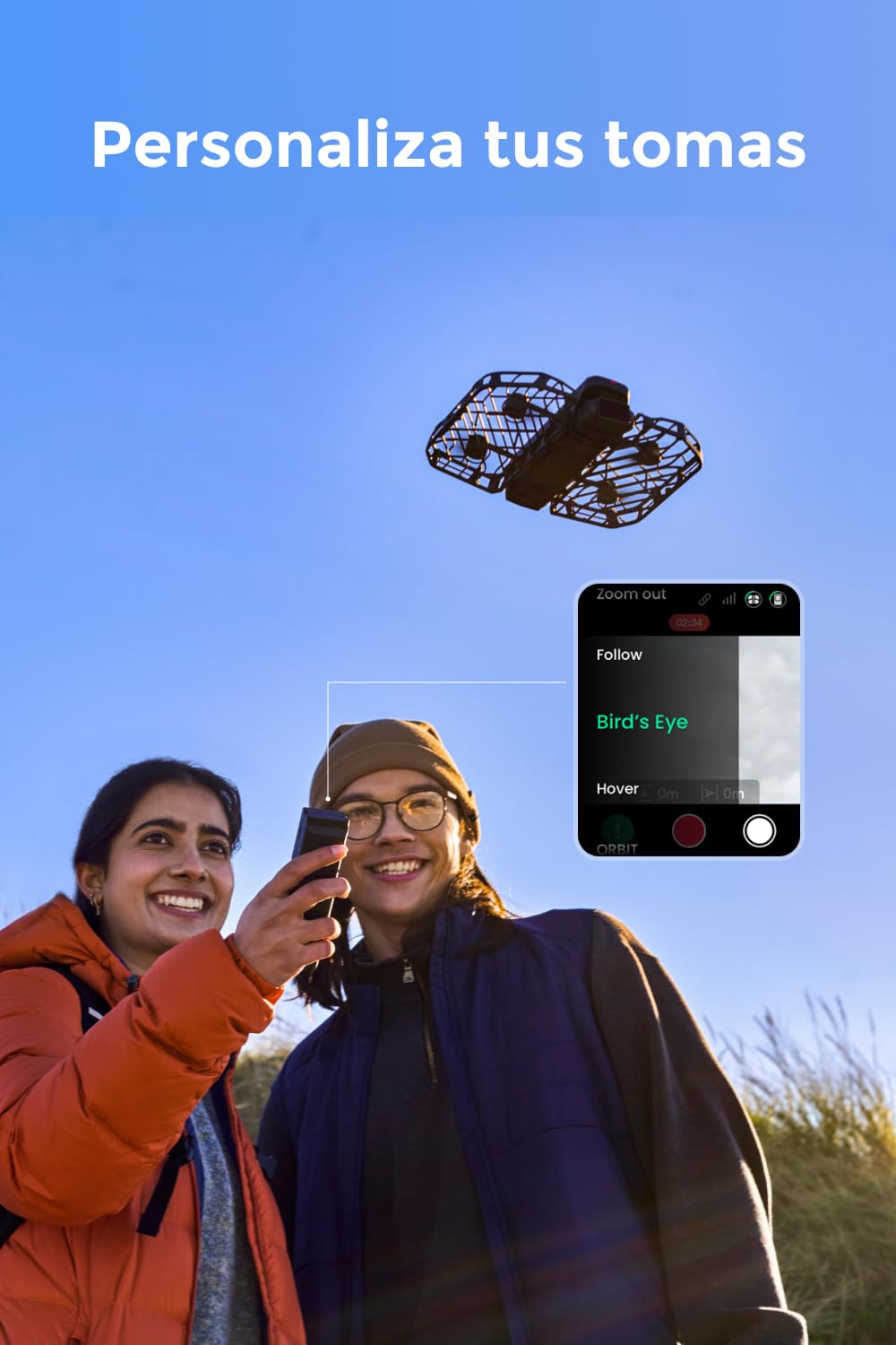 HOVERAir Beacon & Joystick Set – Controlador de Movimiento Ligero con Pantalla en Tiempo Real y Funciones de Vuelo Seguro para Ciclismo, Viajes y filmaciones al Aire Libre