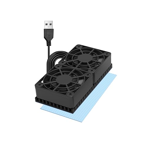 PANO-MOUNTS Mini ventilador de radiador USB de 3.150 in 2X 4010 con disipador de calor de aluminio de 0.197 in incluido y almohadilla térmica para