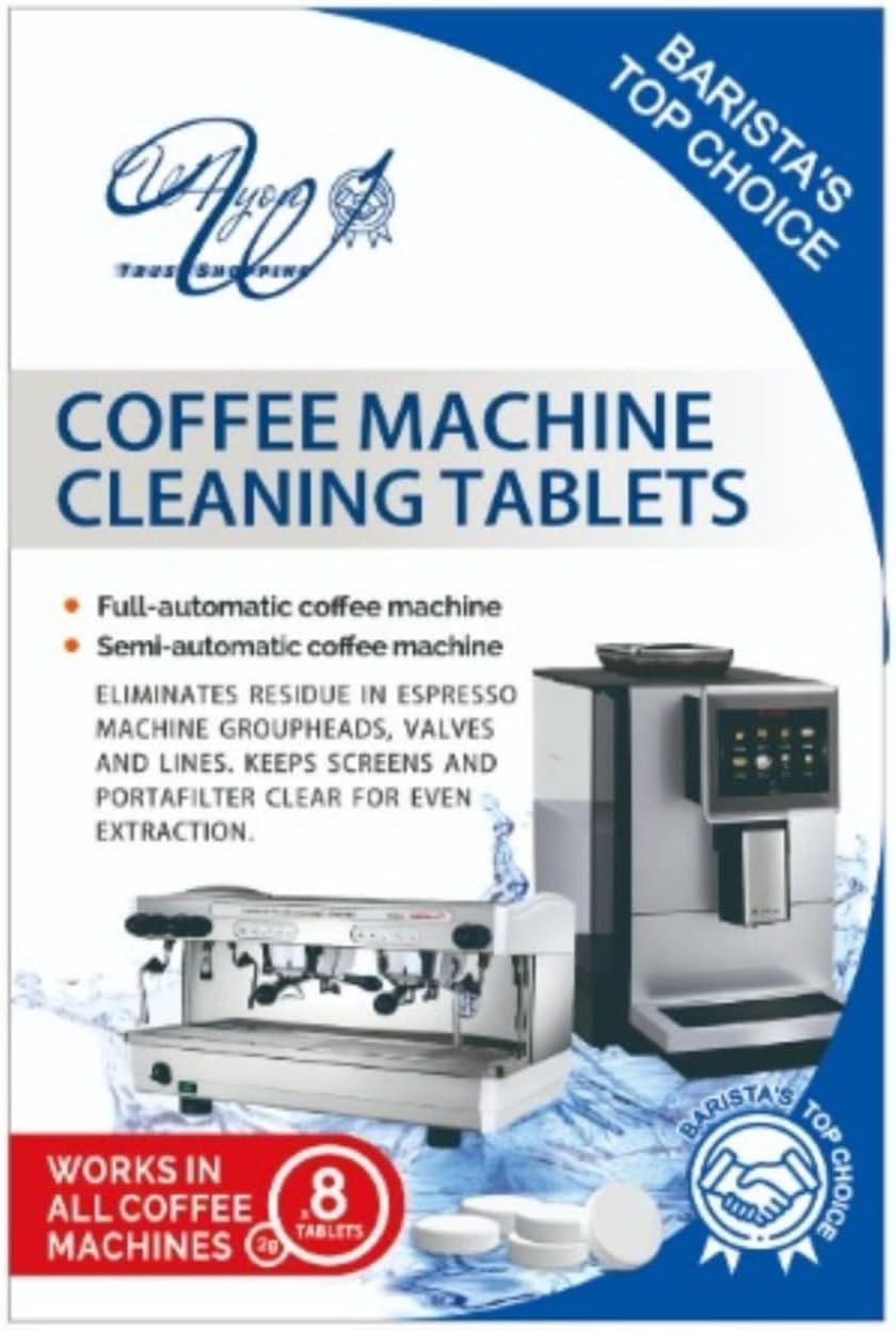 W W4you TRUST SHOPPINGUltimate Coffee Machine Cleaning Tablets 8 ct - Optimal Efficiency, Ideal for All Machine Types, Easy to Use, Safe, Space-Saving Packaging, Pack of 8