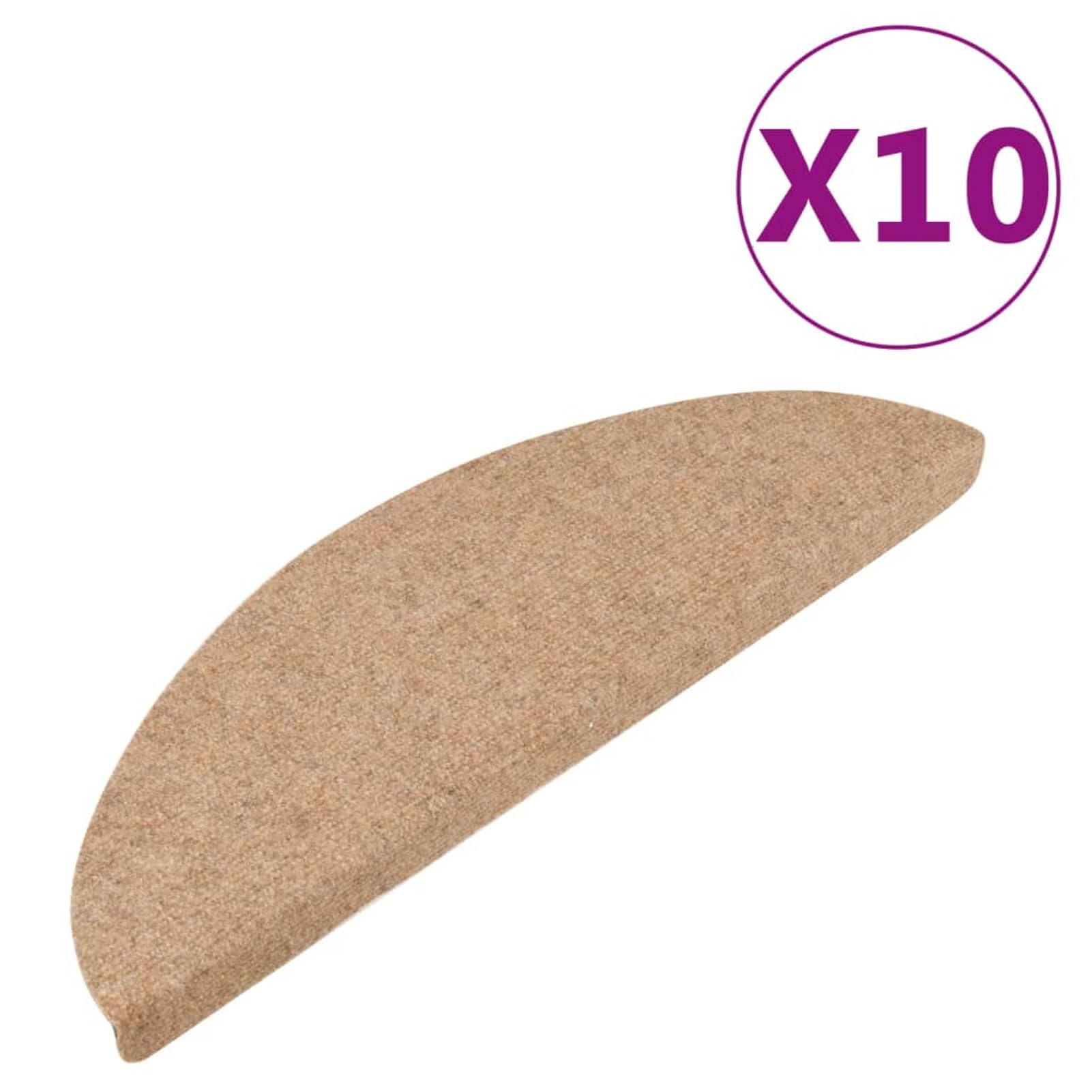 Tidyard Tapis d'escalier Auto-adhésifs 10 pcs Beige 56x17x3 cm, Tapis Escalier Tapis de Sécurité pour Sol Protection, Aînés et Animaux