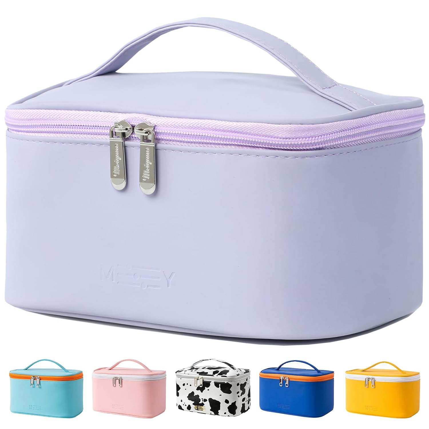 Meiyuuo Makeup Bag Cosmetic Bags Small for Women Zipper Pouch Makeup Organizer Waterproof Cute (Light Lavender Purple) Meiyuuo Makeup Bag Cosmetic Bags Small for Women Zipper Pouch Makeup Organizer Waterproof Cute (Light Lavender Purple)