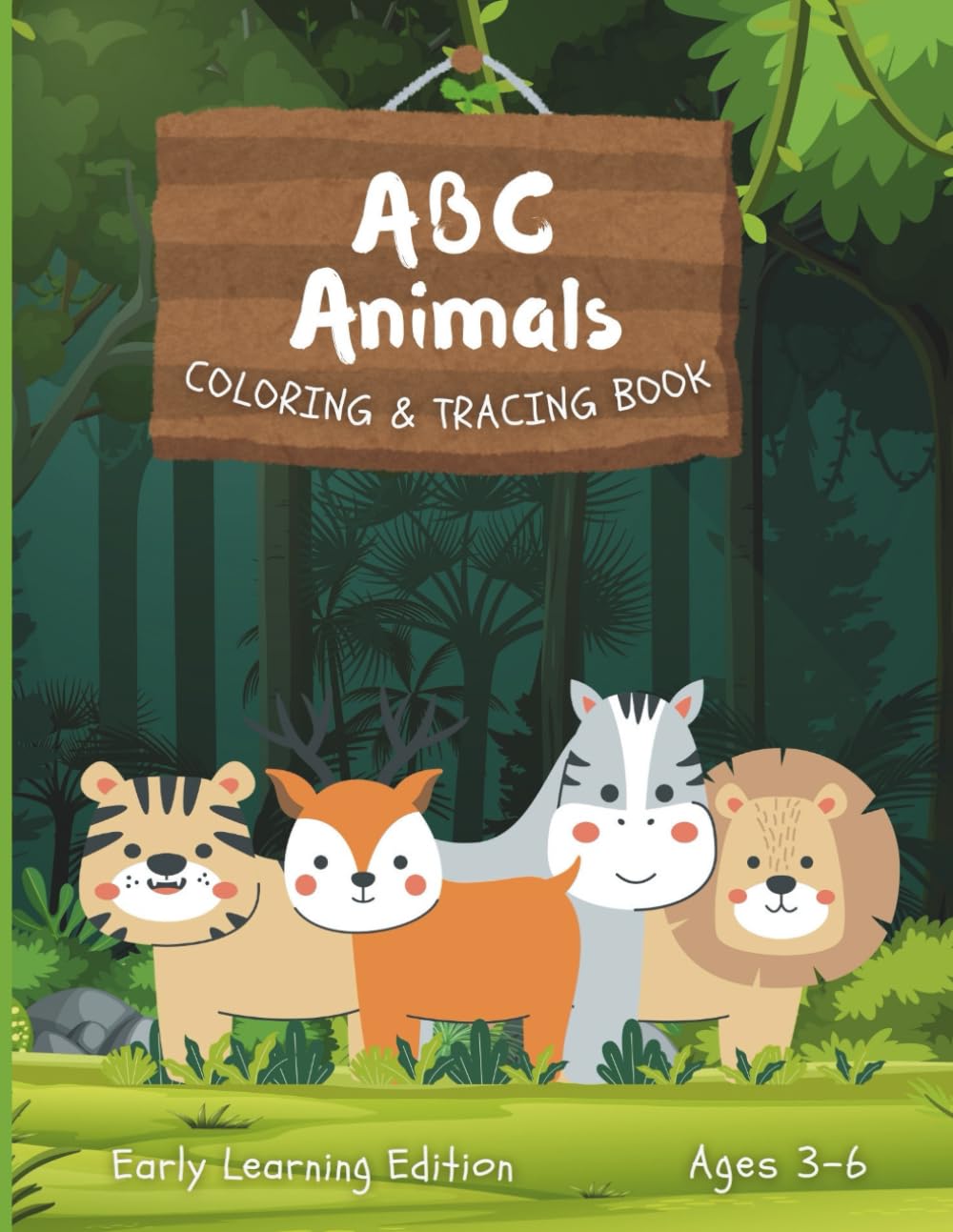 ABC Animals Coloring and Tracing Book