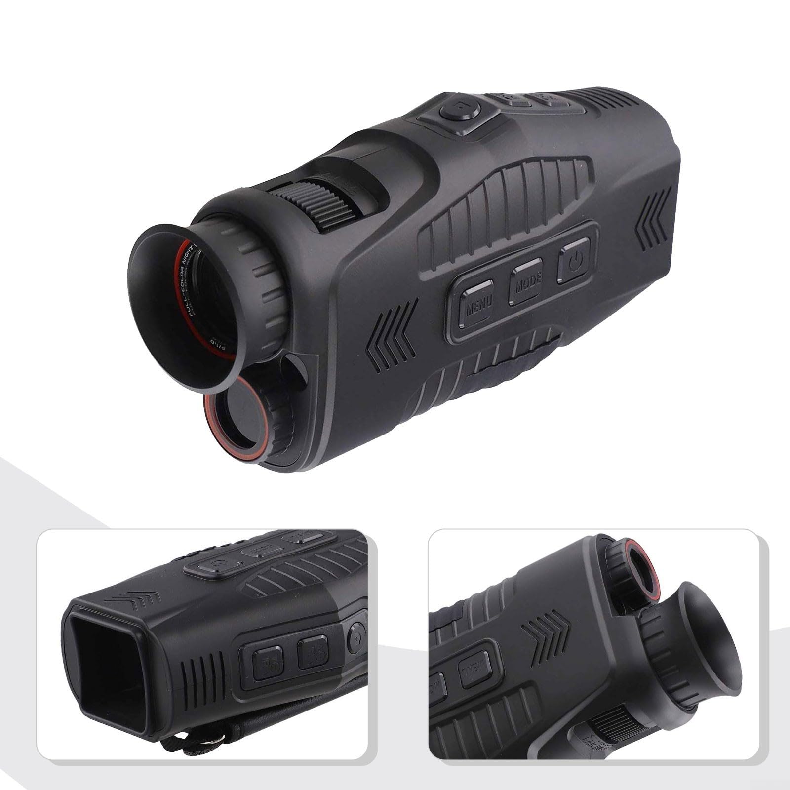 Zilimontt Para visión nocturna monocular monocular de imagen térmica 1080P HD, distancia de visión de 800 m, equipo infrarrojo, adecuado para fotografía al aire libre y caza
