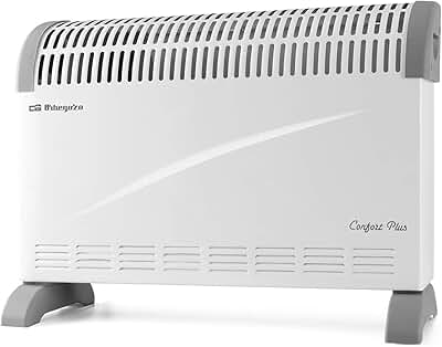 Orbegozo CV 2300, Radiador eléctrico bajo consumo, convector, 2000 W, 3 niveles de potencia, termostato regulable, interruptor luminoso, protección contra sobrecalentamiento, silencioso, color blanco
