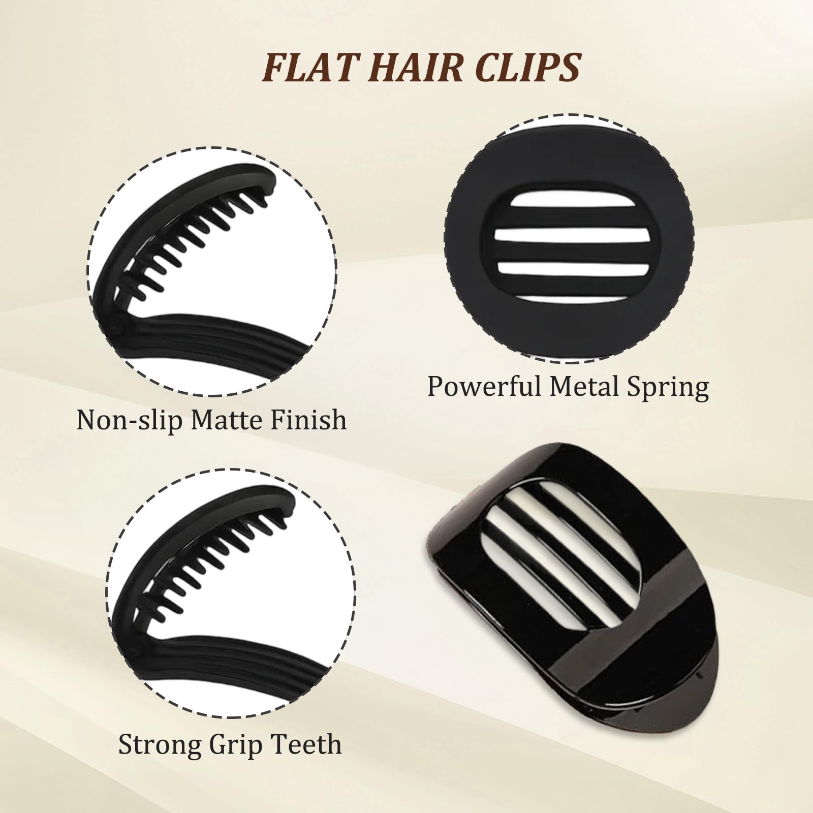 8 PCS Flat Hair Claw Clips - Image 4