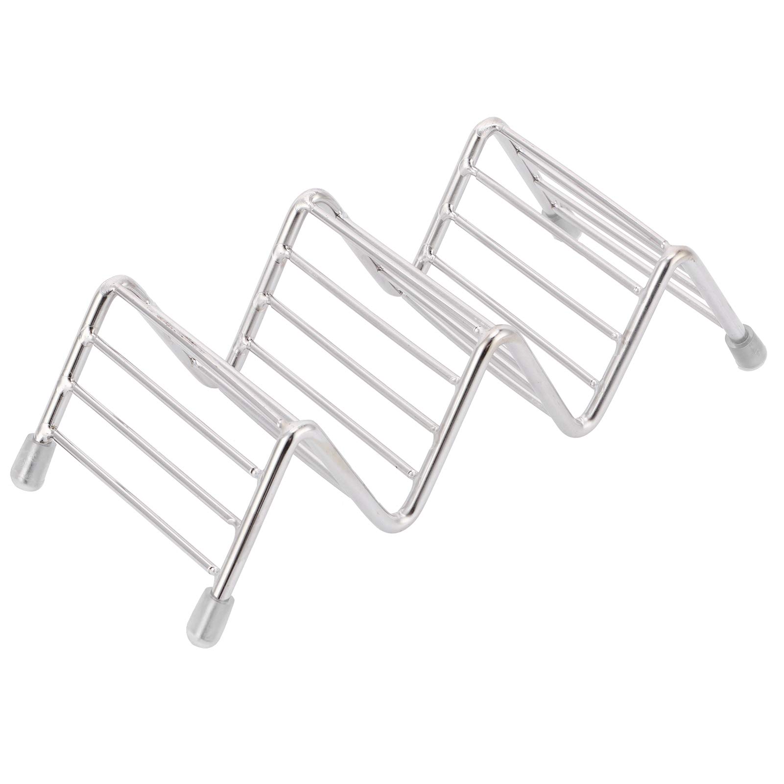 Taco Holder Stainless Steel Stand Tray for Kitchen Restaurant (2/3 grid)