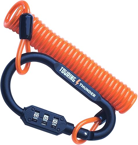 Candado para casco de motocicleta, cerradura de mosquetón de combinación de pasadores de alta seguridad para motocicleta, cable disuasorio de robo