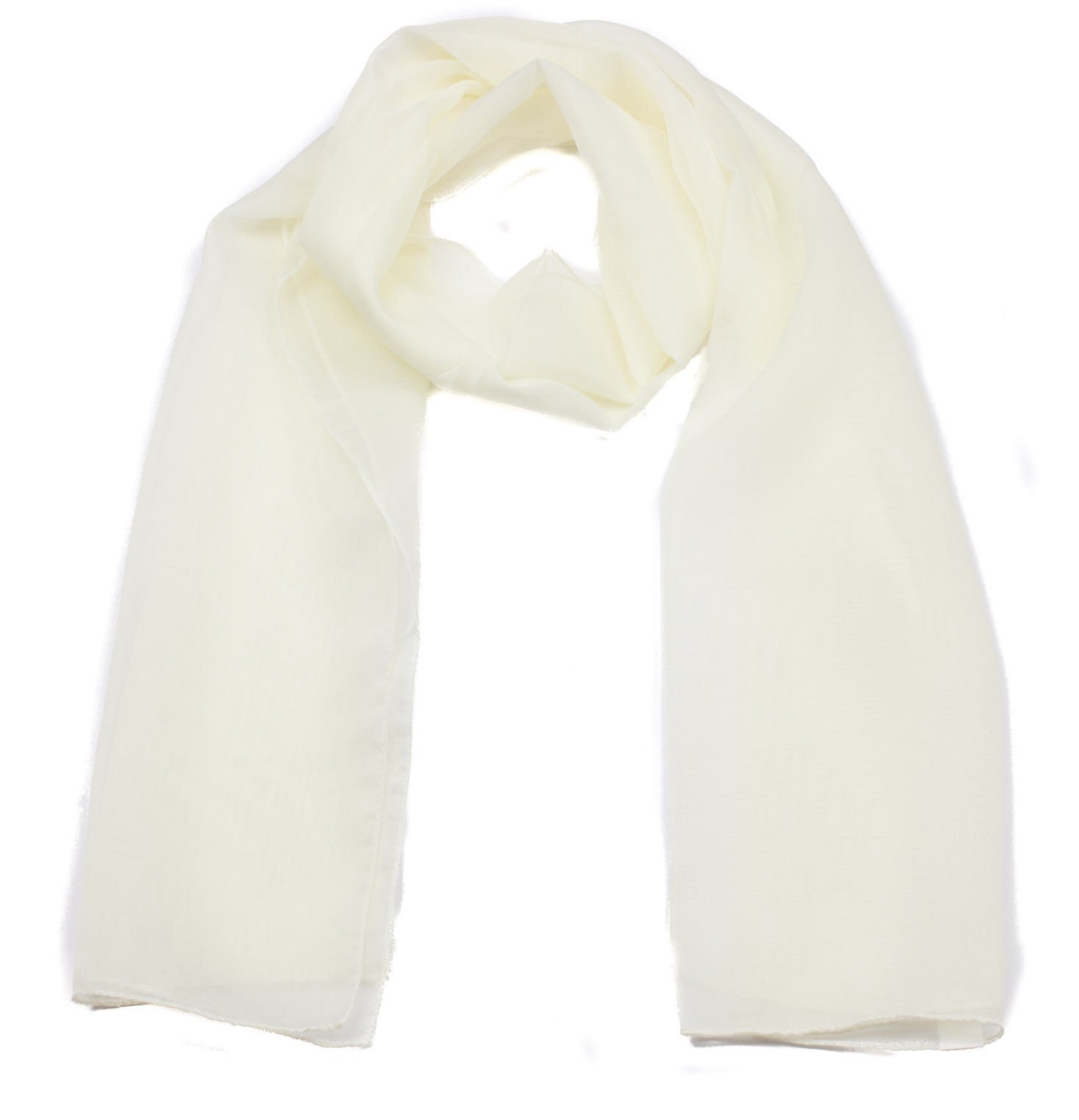 Mytoptrendz® Chiffon Scarf Plain Lightweight Sheer Wrap for Women Soft Lightweight Summer Stole (Cream)