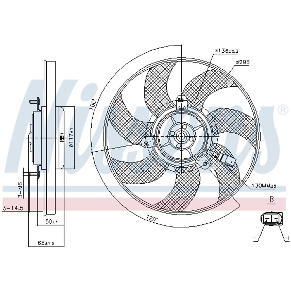 NISSENS Ventola, Raffreddamento motore 85733