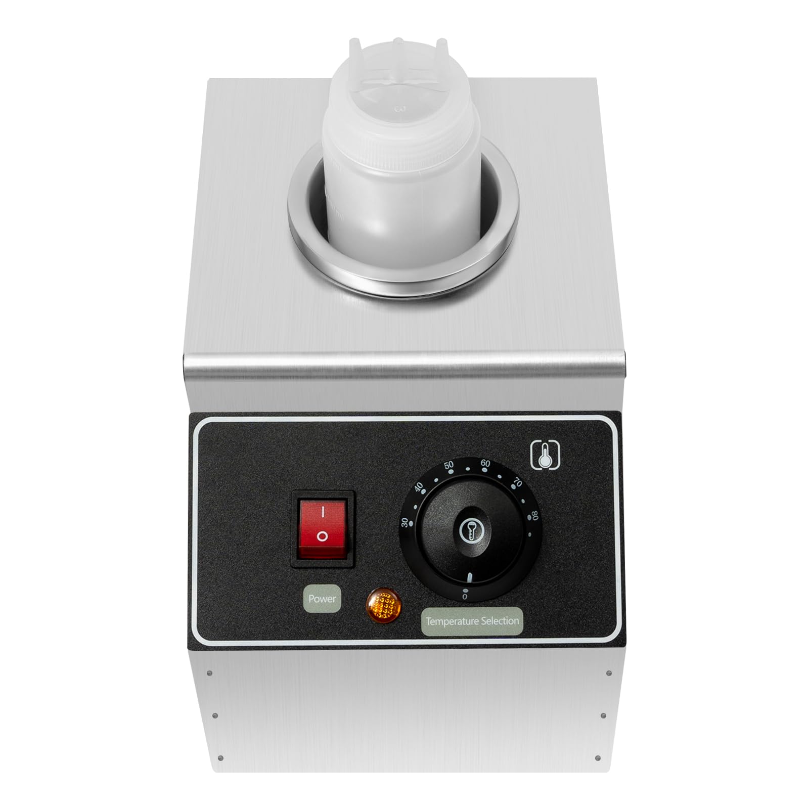 Distributeur de sauce électrique en acier inoxydable 80 W avec bouteilles de 650 ml, outils chauffants pour confiture pour restaurant, usage domestique 17 x 25 x 23 cm