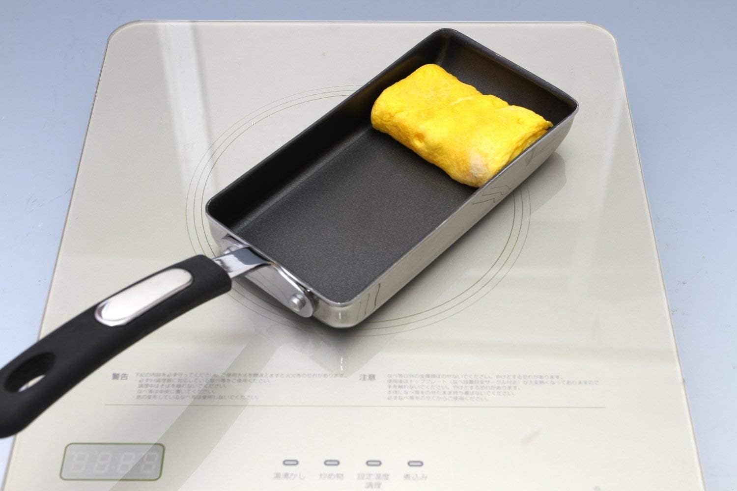 Taniguchi Metal Egg Grilled Egg, 3.5 x 7.1 inches (9 x 18 cm), Induction Compatible, Smooth Slim Strips 2