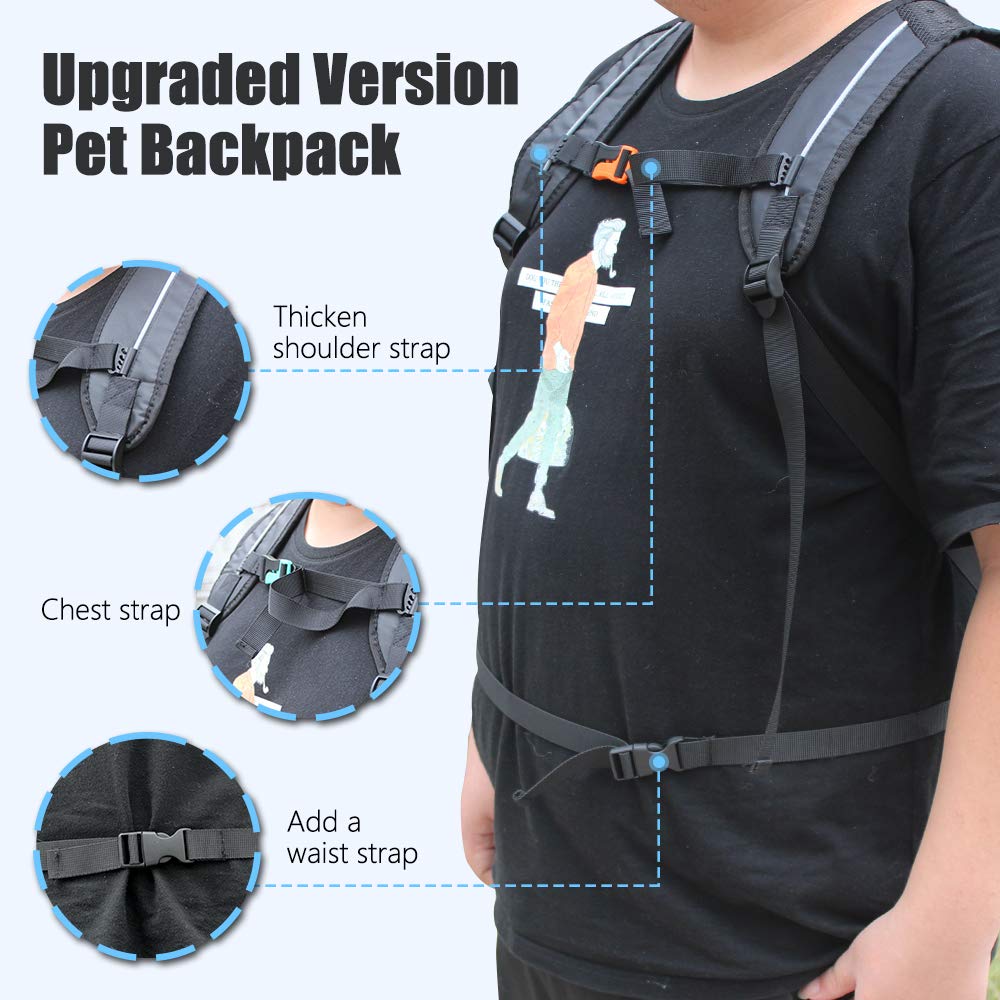 Woolala Mochila ligera para transportar mascotas para perros pequeños y medianos, bolsa segura aprobada por veterinarios para viajes, fácil de llevar, ahorra espacio (XL, actualizada, color negro)