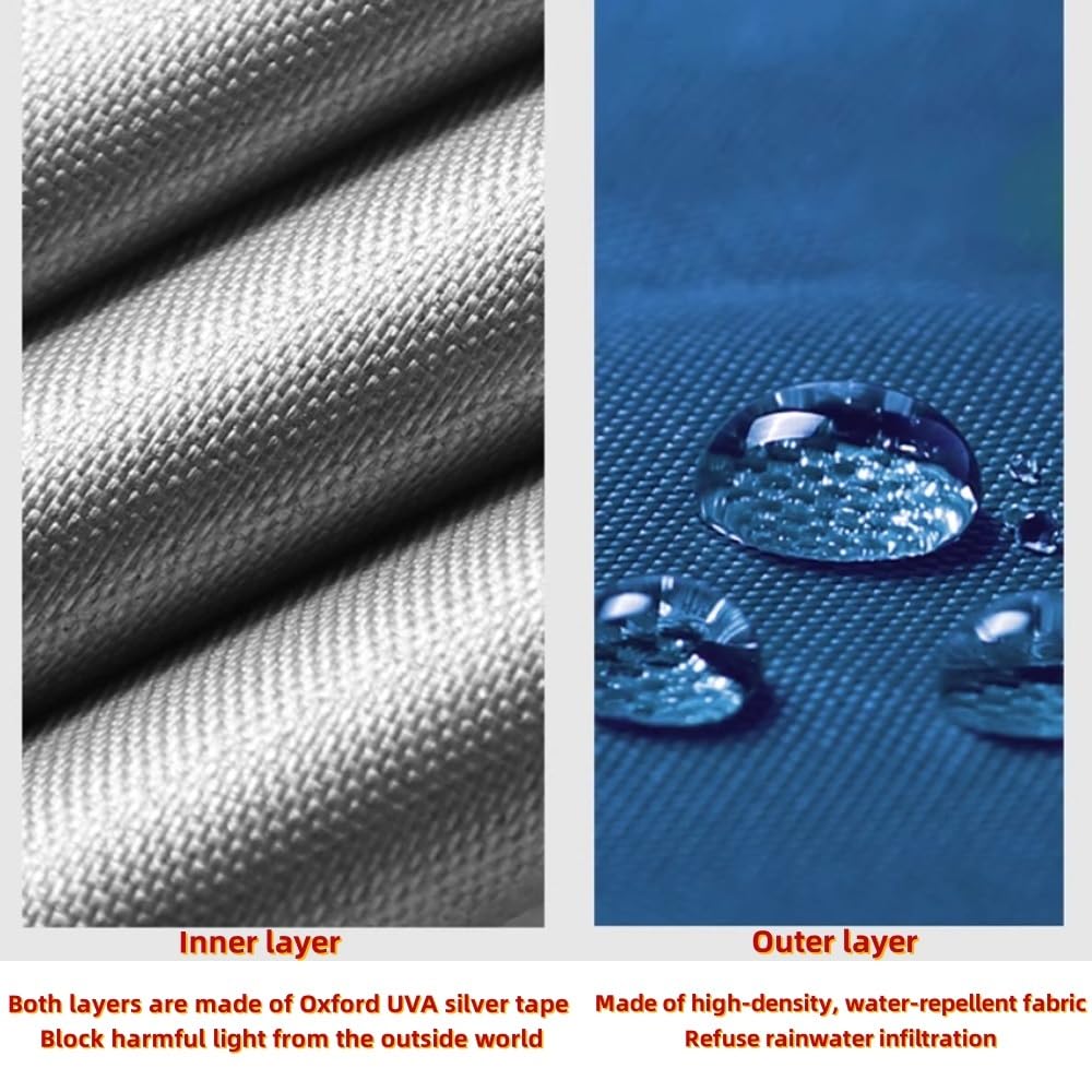 Funda de repuesto para sombrilla de jardín de 200 cm-260 cm, impermeable, tela para sombrilla de patio de 8/10 varillas, color azul, funda de repuesto para sombrilla de exterior