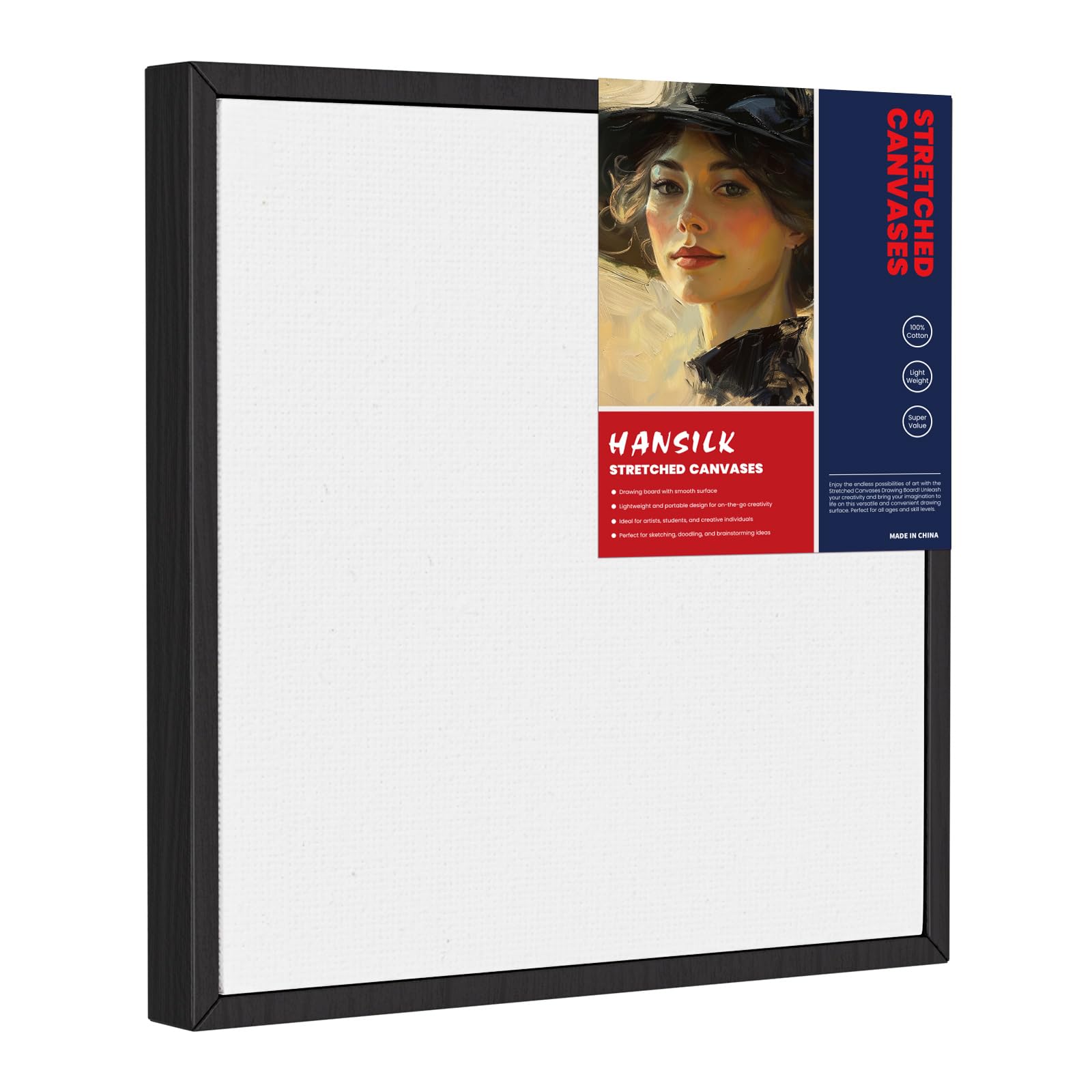 Toile vide moderne 25,4 cm et son cadre en bois robuste pour une peinture sans déformation