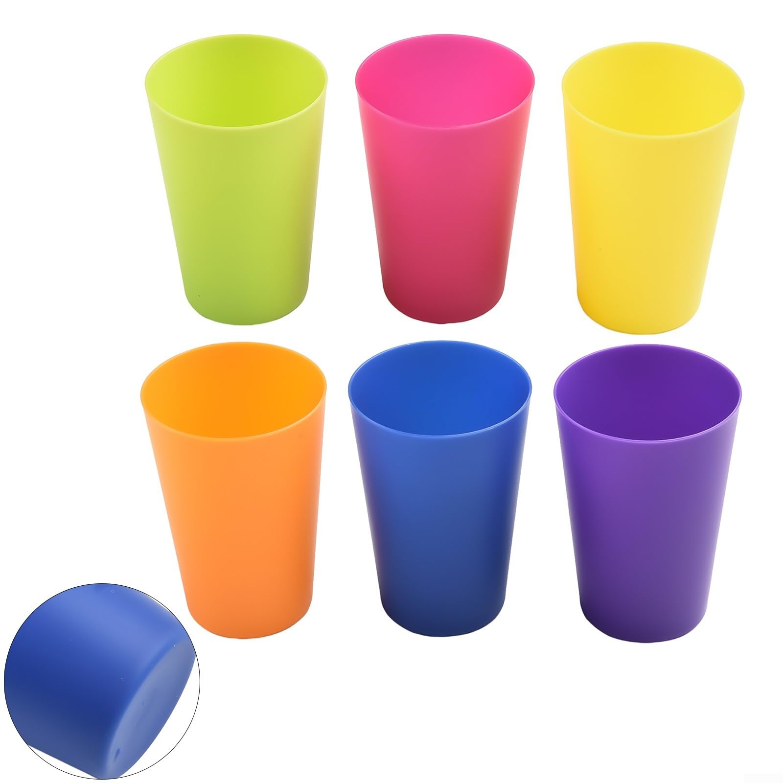 Shophubio Unbreakable Colourful Plastic Cups – Stackable Reusable Drinking Tumblers, Lightweight ABS, Dishwasher & Microwave Safe, For Ideal for Children