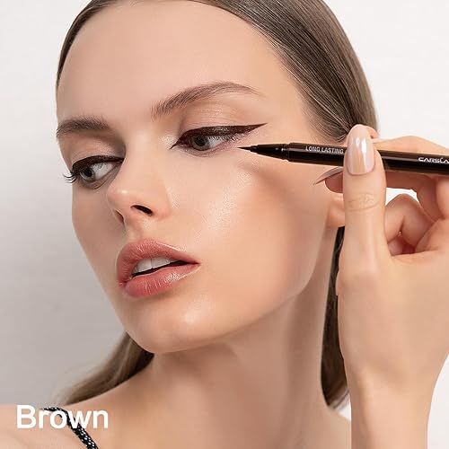 Miniatura 2 de Delineador de ojos líquido, delineador líquido marrón, delineadores de ojos duraderos 12H, impermeables y a prueba de manchas, delineadores de ojos