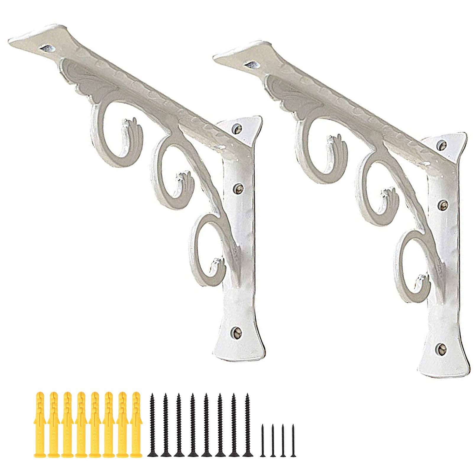 Supports d'étagère en métal triangulaires noirs pour fixation murale robuste x2