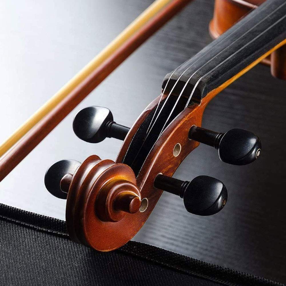 Violino Concerto con Custodia per Violino, Violino acustico 4/4 violino classico montato in ebano con manuale, borsa, kit for principianti, naturale
