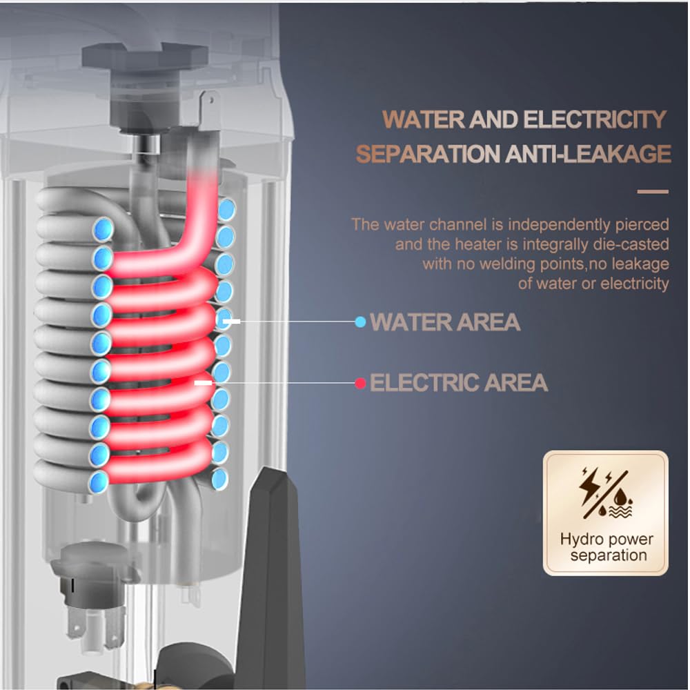 Wasserhahn mit Durchlauferhitzer 230V Küche Edelstahl Elektrischer Durchlauferhitzer Wasserhahn mit 360 ° Drehbarer Wasserhahn,LED-temperaturanzeige