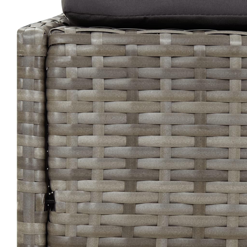 Lettino da giardino con tetto pieghevole in polyrattan, resistente alle intemperie e pieghevole, 200 x 114 x 128 cm, per terrazza, balcone, piscina, con imbottitura e protezione solare