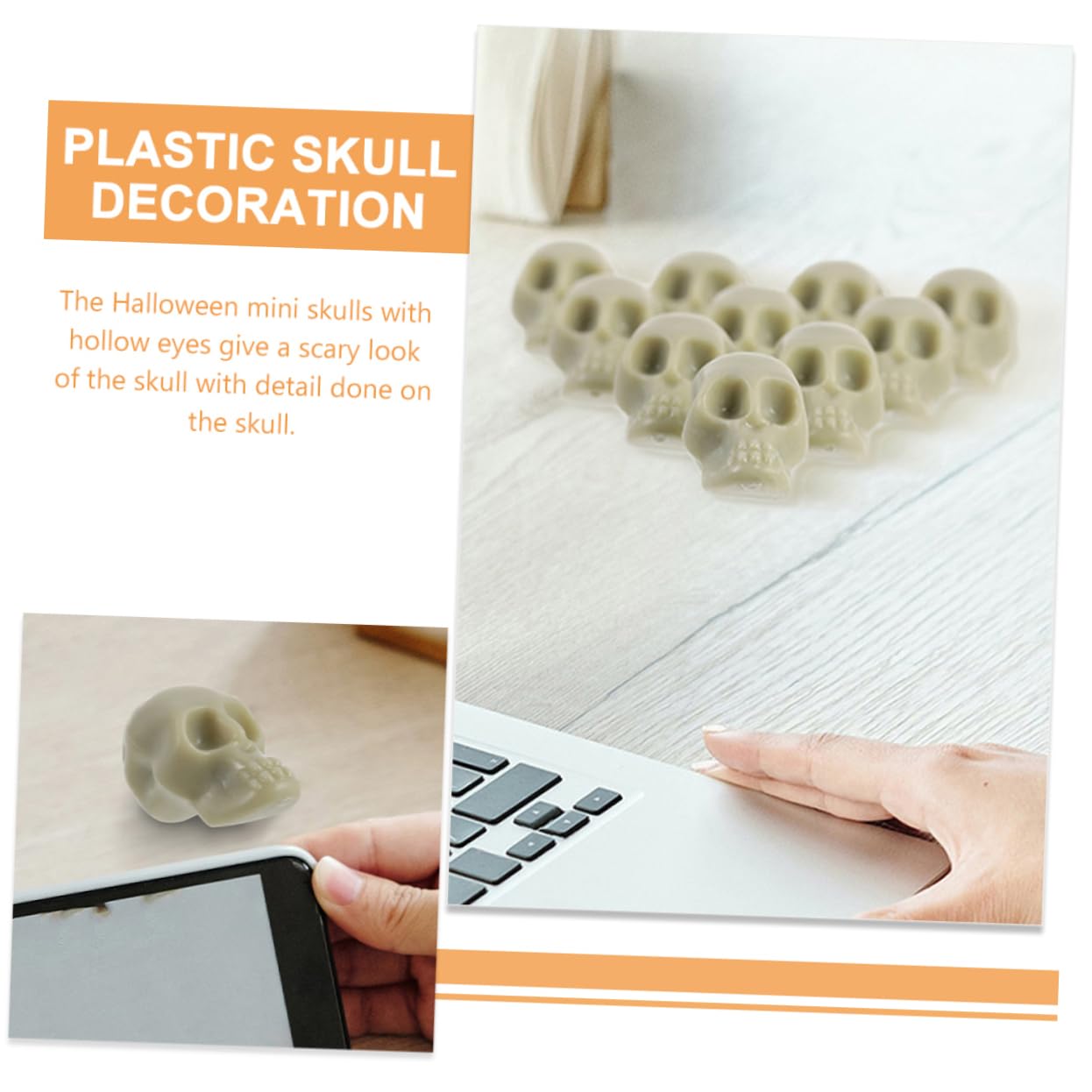 Garneck 100pcs Mini Skull Heads Realistic Halloween Decor for Parties Lightweight Skull Decorations for Creepy Atmosphere for DIY Projects and Room Decoration