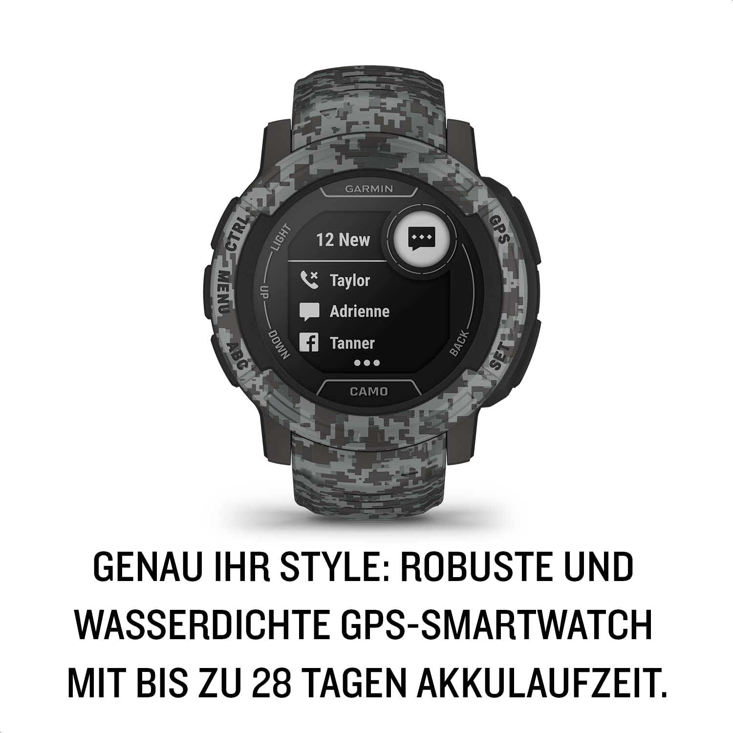 Garmin Instinct 2S – schlanke GPS-Smartwatch mit bis zu 21 Tagen Akkulaufzeit, designt für schmale Handgelenke, über 40 Sport-Apps, Trainingszustand, Schlafanalyse UVM