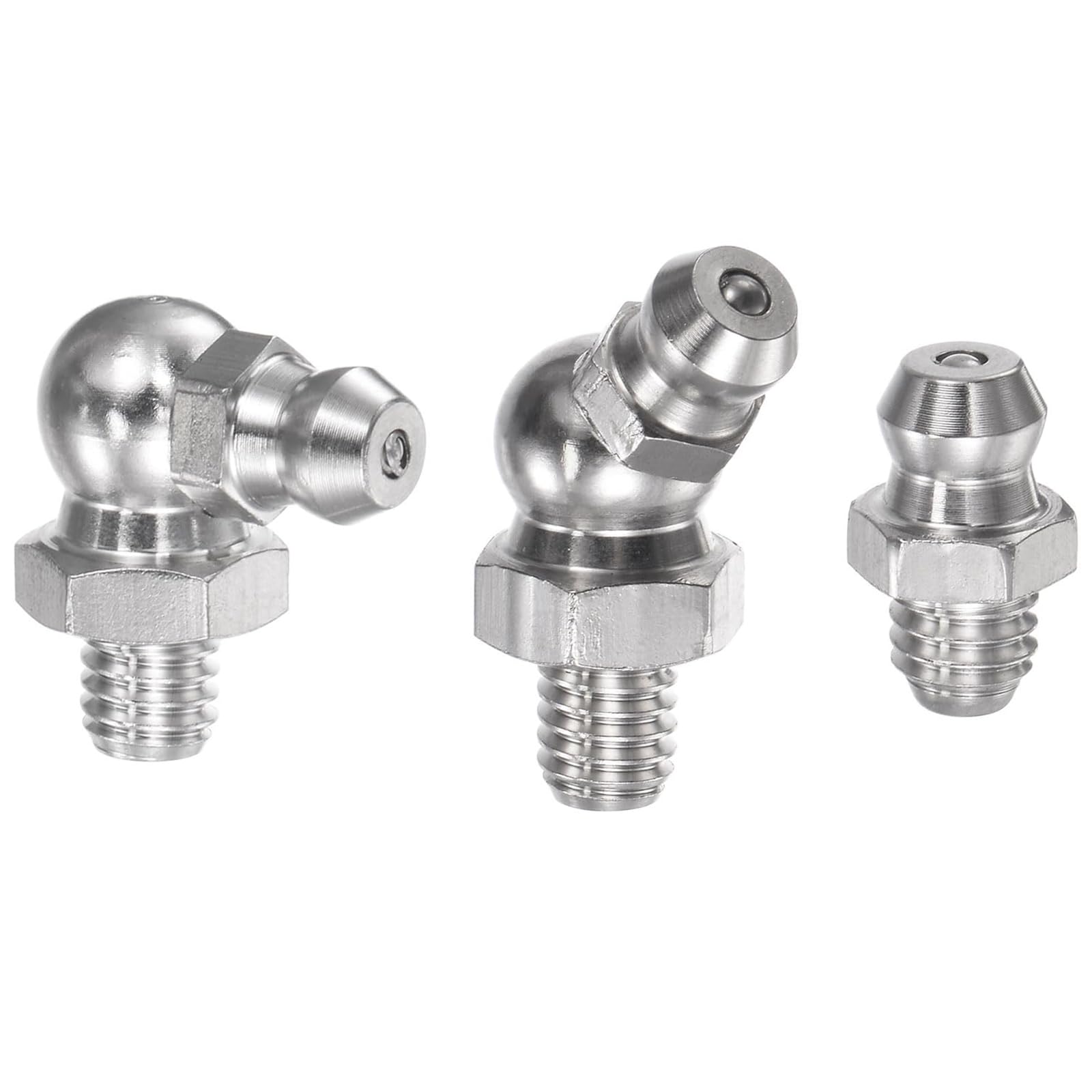 TA-VIGOR 15 boquillas de grasa rectas y anguladas, rosca métrica M6 x 1 mm, acero inoxidable 304, recta, 90 grados, 45 grados, accesorios de ajuste de grasa hidráulica