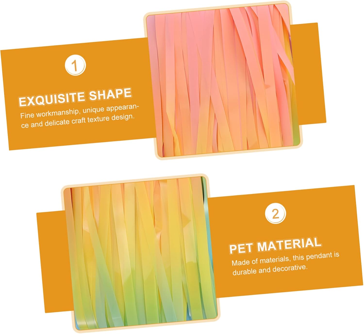 Ciieeo 2Bags Macaron Gradient Tinsel Curtains Rain Streamer Backdrop for Parties Birthdays Weddings and Festivals Cool Room Decor for Indoor Spaces