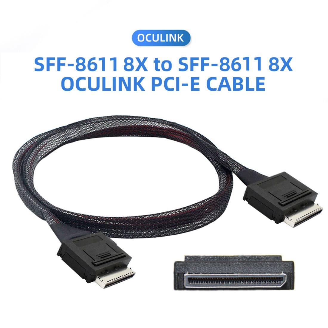 chenyang CY SFF-8611 a SFF-8611 - Cavo OCuLink PCIe PCI-Express SFF-8611, 8 x 8-Lane maschio a spina SSD, 50 cm
