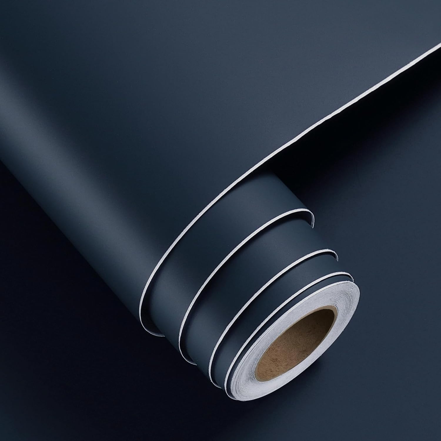 FunStick 40CMx6M Navy Blue Wallpaper for Living Room Peel and Stick Wallpaper Blue Bedroom Wallpaper Waterproof Kitchen Sticky Back Plastic for Walls Shelves Dark Blue Vinyl Wrap for Kitchen Cupboards