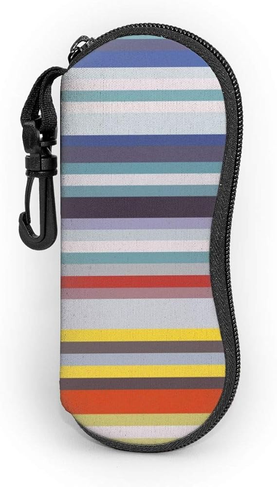 Colorful Stripes Sunglasses Soft Case Ultra Light Portable Neoprene