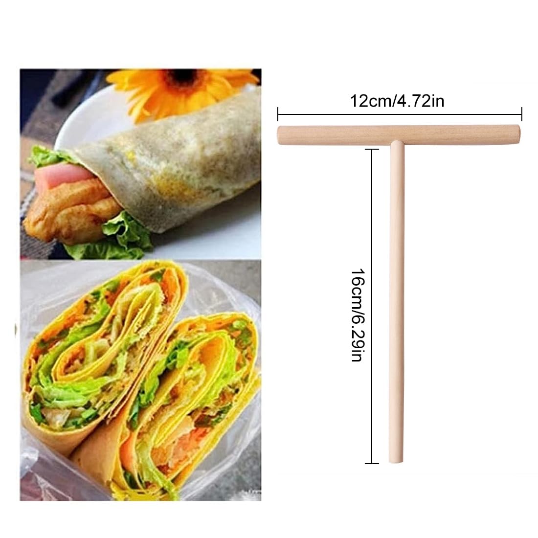 Esparcidor De Panqueques De Madera En Forma De T De 2 Piezas, Esparcidor De Crepes, Accesorios Para Crepes, Herramienta De Cocina Diy