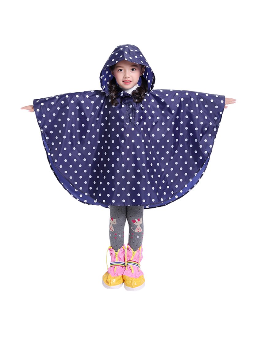 Freesmily Kids Cute Raincoat Waterproof Rain Poncho Jacket Coat for Girls Boys