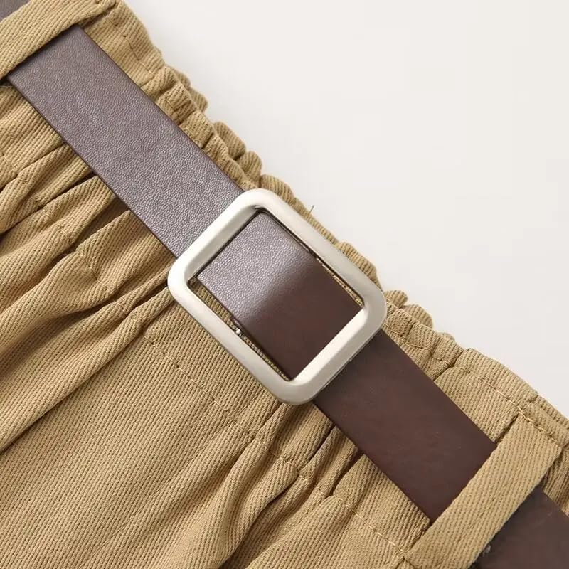 Tangada YU002 - Pantalones cortos de verano para mujer con cinturón y cintura elástica, rosa, L