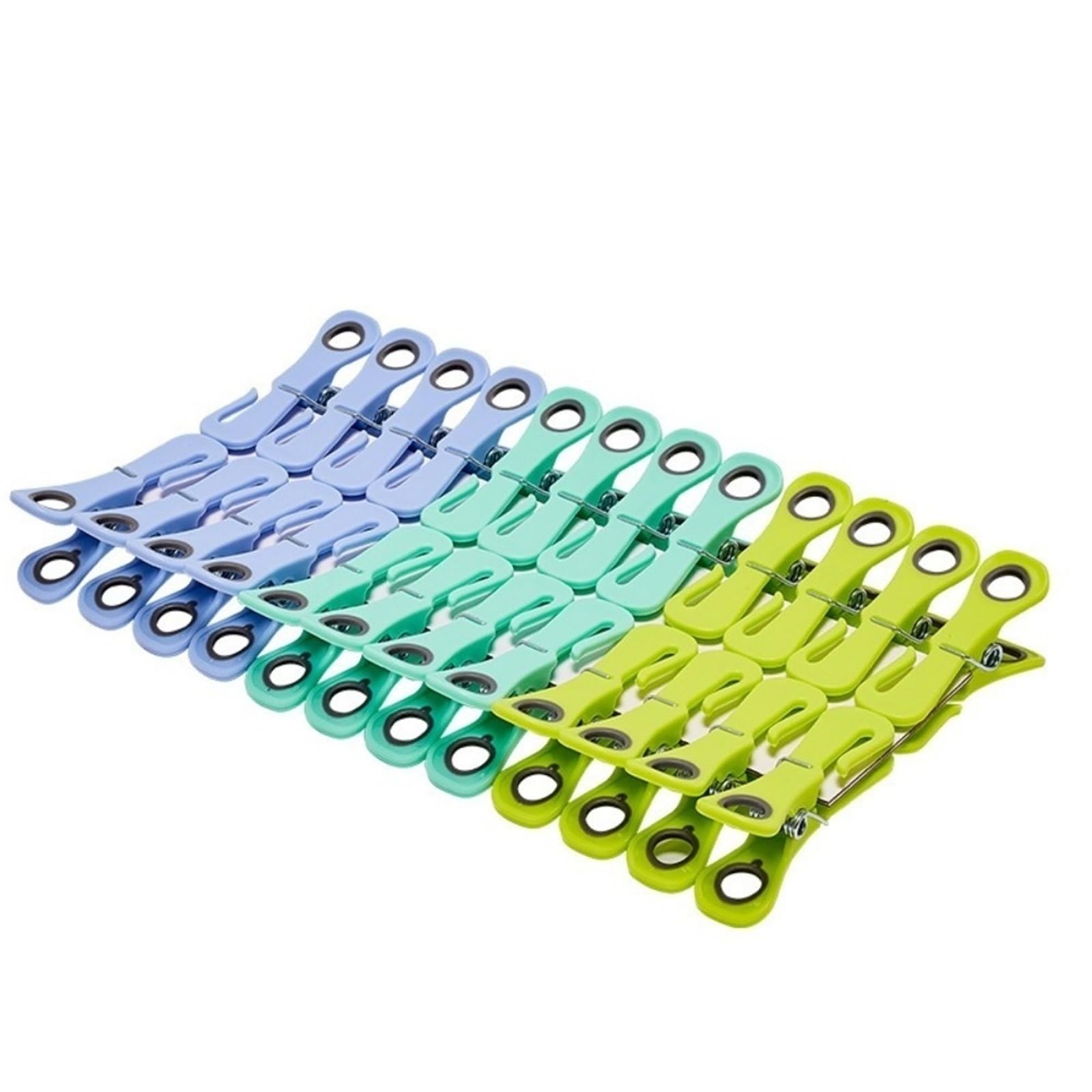 Plastic Clothes Pegs 24PCS Portable Plastic Windproof Clothespins Strong Grip Heavy-Duty Clothes Clip Anti-slip Traceless Pegs