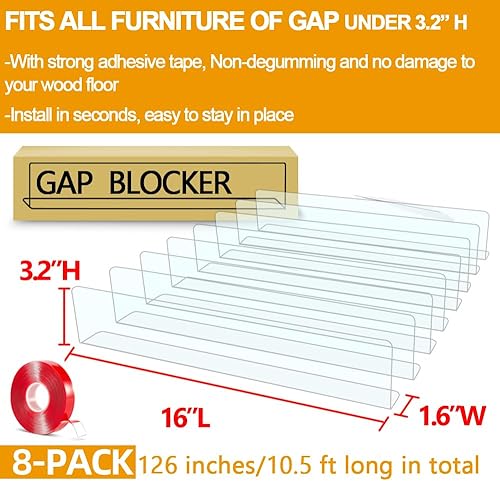 Miniatura 2 de QIYIHOME - Paquete de 8 bloqueadores de juguetes, parachoques para debajo de los muebles, PVC seguro sin BPA con adhesivo fuerte, evita que las