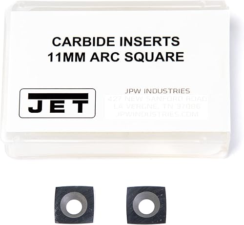 JET Cuchilla de corte de cincel para torneado de madera, insertos de carburo de arco cuadrado de 0.433 in (719952)