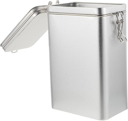 1 tarro de almacenamiento hermético de grano de café plateado, recipiente hermético de almacenamiento de alimentos para café, té y aperitivos,