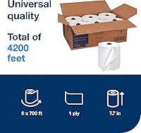 Vista 2 de Tork Matic Rollo de papel absorbente para manos blanco H1, universal, 100% fibra reciclada, 6 rollos x 213 m, 290089